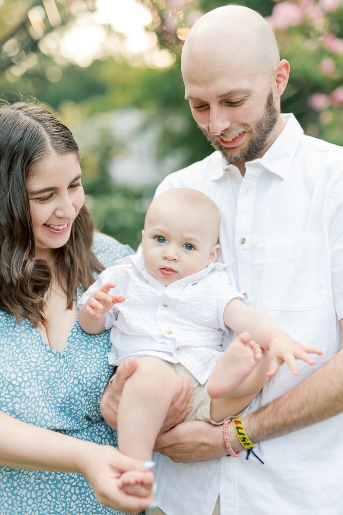 Family in the Brookdale Rose Garden by Montclair, NJ photographer, Christina Claire Photography