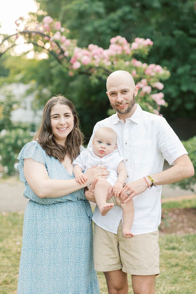 Family portrait of mother, father, and son by Montclair, NJ photographer, Christina Claire Photography